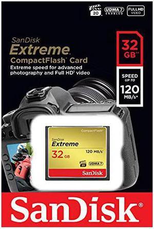 SanDisk 32GB Extreme CompactFlash Memory Card UDMA 7 Speed Up To 120MB/s - SDCFXSB-032G-G46 (SDCFXSB-032G-G46)