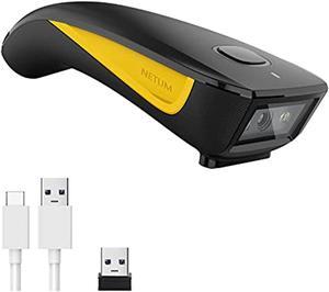 NETUM QR Code Scanner, Mini Barcode Scanner Bluetooth Compatible, Small Portable USB 1D 2D Bar Code Scanner for Inventory, 2.4G Cordless Image Reader for Tablet iPhone iPad Android iOS PC POS - C750
