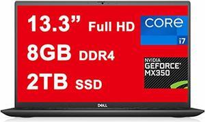 Dell Vostro 5000 5301 15 Laptop I 13.3 inch Full HD (300Nits) Anti-Glare I 11th Gen Intel 4-Core i7-1165G7 I 8GB DDR4 2TB SSD I GeForce MX350 2GB Graphic I Backlit Fingerprint USB-C HDMI Win10 Dune