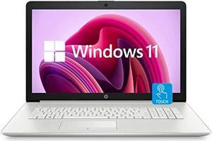 HP 15.6" HD Touchscreen Laptop 11th Gen Intel Dual-Core i3-1115G4 Up to 4.1GHz Beats i7-8550U, 8GB RAM, 256GB SSD, WiFi, HDMI, Bluetooth, Webcam, Windows 11, Silver, EROSEFLAMINGO Accessories