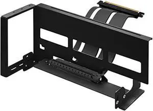 EZDIY-FAB PCIe 4.0 GPU Mount Bracket Graphic Card Holder Multi-Angle Adjustment, Video Card VGA Support Kit with PCIe 4.0 X16 Gen4 17cm/6.69in Riser Cable - Black (YIHPI333-2)