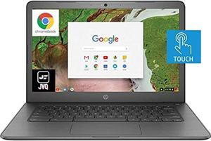 2022 HP Chromebook 14-inch Touchscreen Laptop Computer, Intel Celeron N3350, 4 GB RAM, 32 GB eMMC, Chrome OS, WiFi, Webcam, USB Type-C, Bluetooth, 10 Hrs Battery+JVQ Mousepad