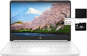 Newest HP 14" Thin Light Laptop, Intel 2-Core N4020, 16GB RAM, 192GB Storage(64GB eMMC+128GB Micro SD), 1Yr Office, Win 10 Bundle with GaPi Mousepad (White)