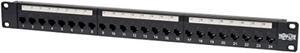 Tripp Lite 24-Port Cat6 / Cat5 Ethernet Patch Panel, Feedthrough Patch (RJ45 to RJ45), 1U Rackmount, Cable Management Bar, (N254-024) (N254-024)