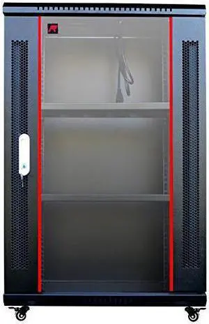 Sysracks 15U 18 inch Depth Wall Mount Server Cabinet Enclosure Rack Glass Door - 8-Way PDU - Cooling Fan - 2 Vented Shelves - Feet - Hardware (4335249826)