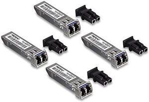 TRENDnet SFP Single-Mode LC Module 4-Pack, TEG-MGBS10/4, For Single Mode Fiber, Distances up to 10km(6.2 Miles), Gigabit SFP, Supports Up to 1.25Gbps, IEEE 802.3z Gigabit Ethernet, Life (TEG-MGBS10/4)