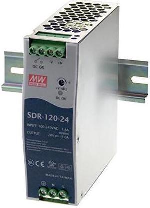 Mean Well SDR-120-48 AC to DC DIN-Rail Power Supply with PFC Function, 48VDC, 2.5A, 120W (SDR-120-48)