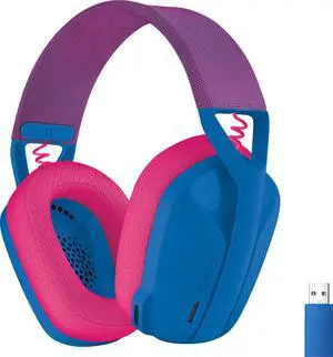 Logitech - G435 Wireless Dolby Atmos Over-the-Ear Gaming Headset for PC, PS4, PS5, Nintendo Switch, Mobile with Built-in Mic - Blue (981-001061)