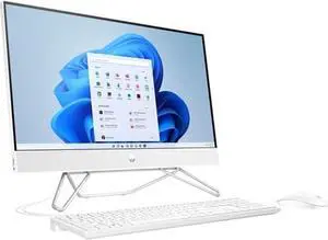 HP All-in-One Bundle PC, Intel Pentium Silver Processor, Intel UHD Graphics 605, 8 GB RAM, 256 GB PCIe SSD, FHD Display, Windows 11 Home OS, Dual Computer Speakers, Wi-Fi 6 (24-cb0120, 202 (24-cb0120)