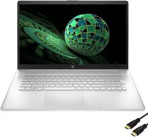 New HP 17.3" FHD IPS Business Office Laptop, AMD Ryzen 5 5500U(Beats Intel i5-1135G7), 16GB DDR4 RAM, 512GB PCIE SSD, Fingerprint, Wi-Fi, Bluetooth, HDMI Cable, Windows 11 Home, Silver