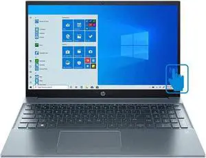 HP 2022 Pavilion 15.6" IPS FHD Touchscreen Laptop Intel 12th 10-Core i7-1255U Iris Xe Graphics 32GB RAM DDR4 1TB NVMe SSD USB-C WiFi AX BT HDMI Webcam Backlit Keyboard Windows 11 Pro w/  (HP-15-EG200)