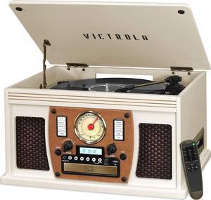 Victrola - Navigator 8-in-1 Classic Bluetooth Record Player with Turntable - White (VTA-600BWT)