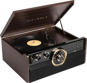 Victrola - Empire Bluetooth 6-in-1 Record Player - Gold/Brown/Black (VTA-370B)