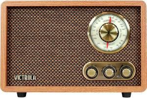 Victrola - Retro Wood Bluetooth AM/FM Radio - Walnut (VRS-2800-WLN)