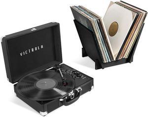 Victrola - Journey+ Bluetooth Suitcase Record Player with Matching Record Stand - Black (VSC-400SBV-BLK-SDF)