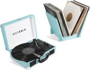 Victrola - Journey+ Bluetooth Suitcase Record Player with Matching Record Stand - Teal (VSC-400SBV-TRQ-SDF)