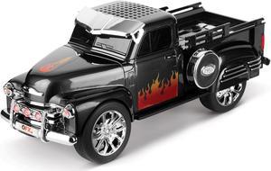 QFX - Retro Classic Truck Portable Bluetooth Speaker with Bass Radiator and LED Lights - Black (BT-1953-BLK)