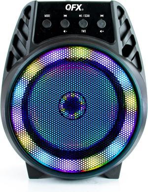 QFX - Portable Bluetooth Rechargeable Speaker with LED Party Lights - Black (BT-64-BLK)