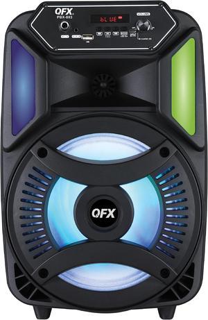QFX - Portable Bluetooth Rechargeable Speaker with LED Party Lights and Remote Control - Black (PBX-803)