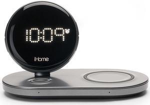 iHome - Dual Qi Wireless Fast Charging, Airpod Charging, Apple Watch Charging, and USB Charging Alarm Clock - Multi (IWW33BG)