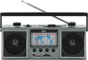 QFX - 11 Band Radio and MP3 Music Player with AM/FM/SW1-9 Radio - Black (J-114U)