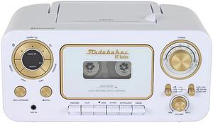 Studebaker - BT Series Portable Bluetooth CD Player with AM/FM Stereo - White (SB2135BTWG)