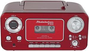 Studebaker - BT Series Portable Bluetooth CD Player with AM/FM Stereo - Red (SB2135BTRS)
