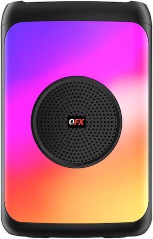 QFX - Portable Bluetooth Rechargeable Speaker with LMS Liquid Motion Party Lights - Black (LMS-4)