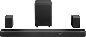 Hisense - 5.1.2 Dolby ATMOS  Soundbar with Wireless Rear Satellite Speakers  and  Wireless Subwoofer - Black (AX5125H)