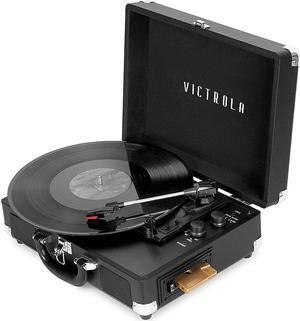 Victrola - Journey+ Cassette Bluetooth Suitcase Record Player - Black (VSC-500BTC-BLK)