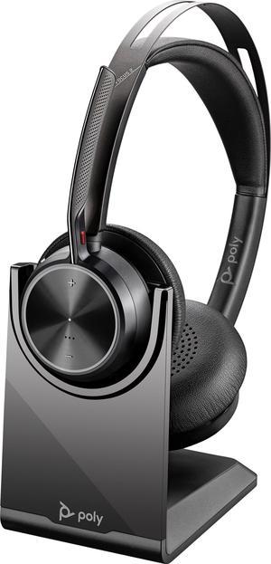 Poly - Voyager Focus 2 Wireless Noise Cancelling On-Ear Headset with Charge Stand - Black (7S4L6AA)