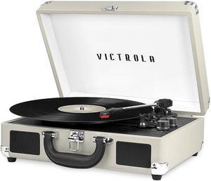Victrola - Journey Bluetooth Suitcase Record Player with 3-speed Turntable - Light Grey (VSC-550BT-LTG)