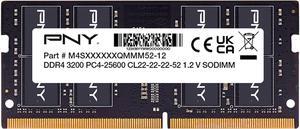 PNY - Performance 16GB 3200MH DDR4 DRAM CL22 SODIMM Notebook/Laptop Memory - Black (MN16GSD43200-TB)