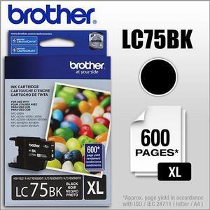 Brother - LC75BK XL High-Yield Ink Cartridge - Black (LC-75BKS)