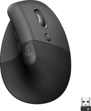 Logitech - Lift Vertical Wireless Ergonomic Mouse with 4 Customizable Buttons - Graphite (910-006466)