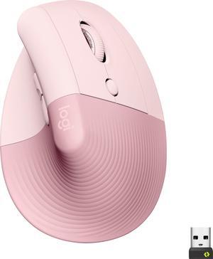 Logitech - Lift Vertical Wireless Ergonomic Mouse with 4 Customizable Buttons - Rose (910-006472)