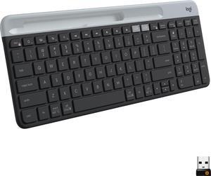 Logitech - K585 Full-size Wireless Scissor Keyboard for Windows, Mac, Chrome, Android with Build-in Cradle for device - Graphite (920-011479)