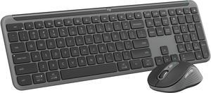 Logitech - MK955 Signature Slim Full-size Wireless Keyboard and Mouse Combo for Windows and Mac with Quiet Typing and Clicking - Graphite (920-012425)
