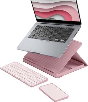 Logitech - Casa Pop-Up Desk Work From Home Kit Compact Wireless Keyboard, Touchpad and Laptop Stand for Laptop/MacBook (10 to 17) - Bohemian Blush (920-011237)