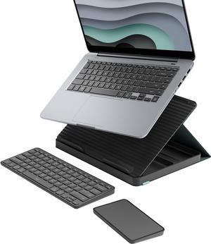 Logitech - Casa Pop-Up Desk Work From Home Kit Compact Wireless Keyboard, Touchpad and Laptop Stand for Laptop/MacBook (10 to 17) - Classic Chic (920-011236)