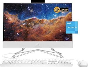 HP 2022 Newest All-in-One Desktop, 21.5" FHD Display, Intel Celeron J4025 Processor, 12GB RAM, 256GB PCIe SSD, Webcam, WiFi, HDMI, RJ-45, Wired Keyboard and Mouse, Windows 11 Home, White