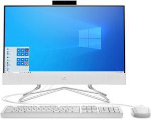 HP 2021 21.5" FHD All-in-One Desktop, Intel Celeron G5900T Processor, 4GB RAM, 256GB SSD, HDMI, DVD, WiFi, Webcam, Bluetooth, Keyboard + Mouse, Windows 10, White, 2-Week IFT-Care Support