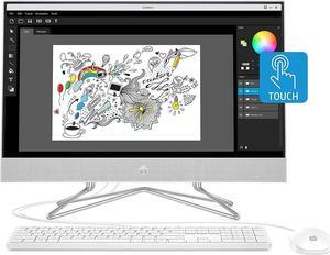 HP 24-inch All-in-One Touchscreen Desktop Computer, AMD Ryzen 5 4500U Processor, 12 GB RAM, 512 GB SSD, Windows 10 Home (24-dp0160, Silver) (9EE01AA#ABA)