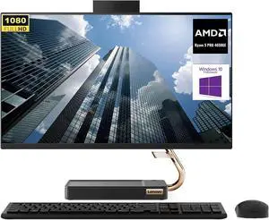 Lenovo Ideacentre A540 All-in-One, 23.8" FHD Desktop, AMD Ryzen 5 Pro 4650GE, 16GB RAM 512GB PCIe SSD, Webcam, Wi-Fi, Wireless Keyboard  and  Mouse, Windows 10 Pro, Black