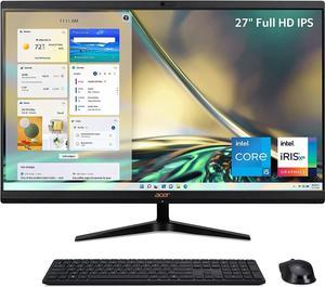 Acer Aspire 27" FHD Premium All-in-One Computer | 12th Gen Intel Core i5-1235U | 32GB RAM | 512GB SSD | Intel Iris Xe Graphics | Wireless Mouse  and  Keyboard | Windows 11 | with Mouse Pad Bundle