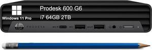 HP Prodesk 600 G6 Mini PC Intel 8Core i710700T 64GB DDR4 RAM 2TB PCle SSD Tiny Business Desktop TypeC IST Keyboard Mouse DisplayPort WiFi 6 Ethernet 3Yr WRT Win11 Pro Black