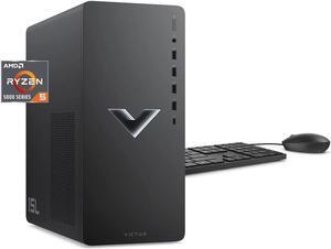 HP 2023 Victus 15L Gaming Desktop PC, AMD 6-Core Ryzen 5600G Processor (Up to 4.4 GHz), 16GB RAM, 512GB NVMe, AMD Radeon RX6400, Mouse and Keyboard, Win 11 Home, Mica Silver, with HD (HP2023Victus15L)