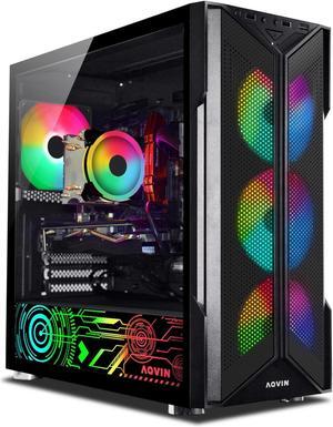 AQVIN Gaming Tower Desktop PC - Intel Quad Core i7 Processor Up to 4.6Ghz, Gaming GeForce RTX 4060 8GB GDDR6, 1TB SSD 32GB RAM DDR4, WiFi Ready, HDMI, RGB Keyboard Mouse, Windows 11 Pro
