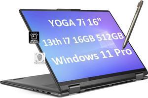 Lenovo Yoga 7 7i 2-in-1 Business Laptop (16" FHD+ Touchscreen, Intel 10-Core i7-1355U, 16GB LPDDR5 RAM, 512GB SSD, Active Stylus), Long Battery Life, Backlit, FP, 1080p Webcam, Win 11 Pro, Storm Grey Lenovo Yoga 7 7i 2-in-1 Business Laptop (16" FHD+ Touchscreen, Intel 10-Core i7-1355U, 16GB LPDDR5 RAM, 512GB SSD, Active Stylus), Long Battery Life, Backlit, FP, 1080p Webcam, Win 11 Pro, Storm Grey
