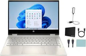 HP Pavilion X360 2-in-1 14" FHD IPS Touch-Screen Laptop Computer, Intel 11th Generation Core i5-1135G7, 16GB Memory, 512GB NVMe SSD, Windows 11 Home, Warm Gold + Accessories
